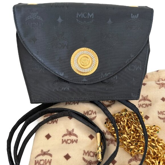 MCM VINTAGE SHOULDER BAG NYLON CLASSIC SIGNATURE WITH...